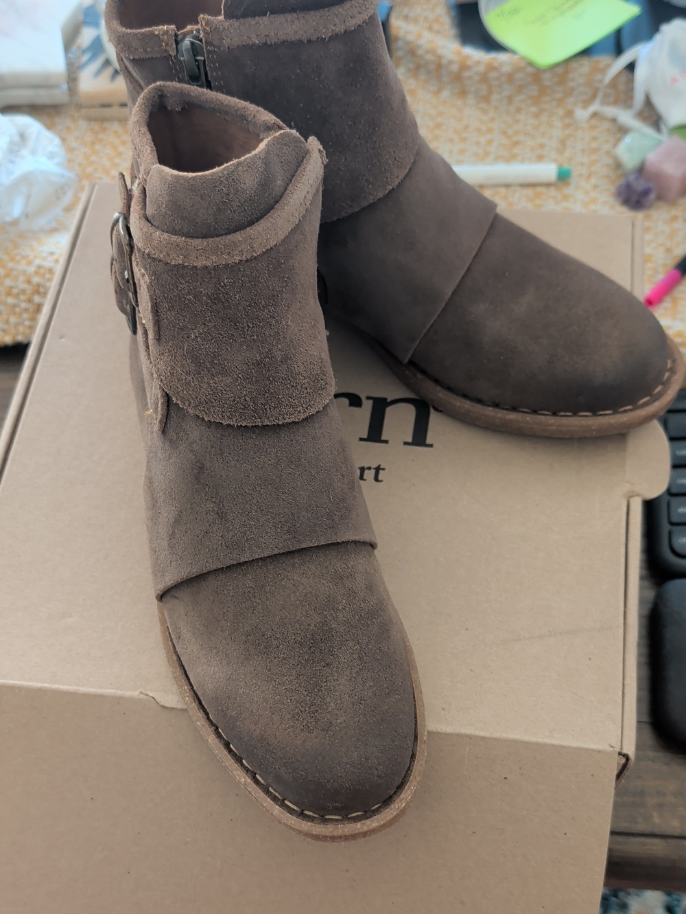 Born Brown Suede Women's Ankle Boots